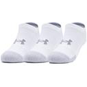 UA Youth Heatgear 3 Pack Ankle Socks White