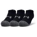 UA Youth Heatgear 3 Pack Ankle Socks Black