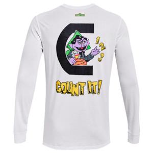 UA Curry Count It L/S Tee White